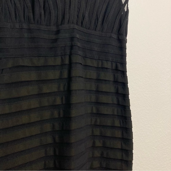 Adrianna Papell Cocktail Bodycon Dress with Mesh Detail - Size 8 - Black - Picture 2 of 9